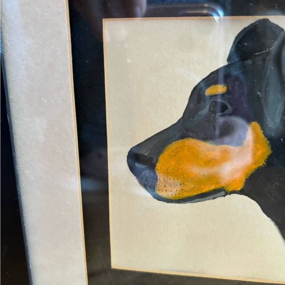 Hand painted Doberman pup framed picture. - Picture 4 of 8